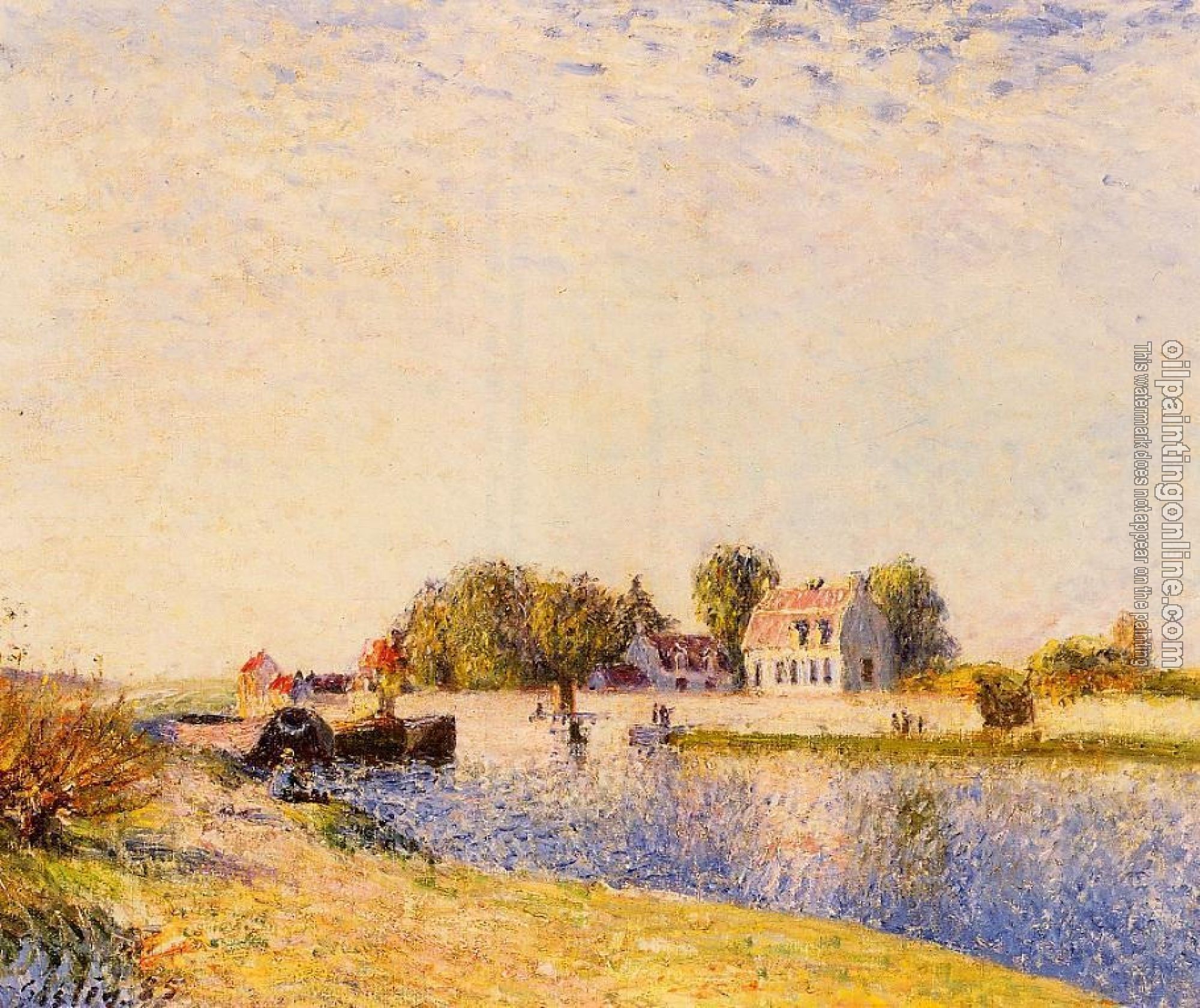 Sisley, Alfred - The Dam on the Loing, Barges